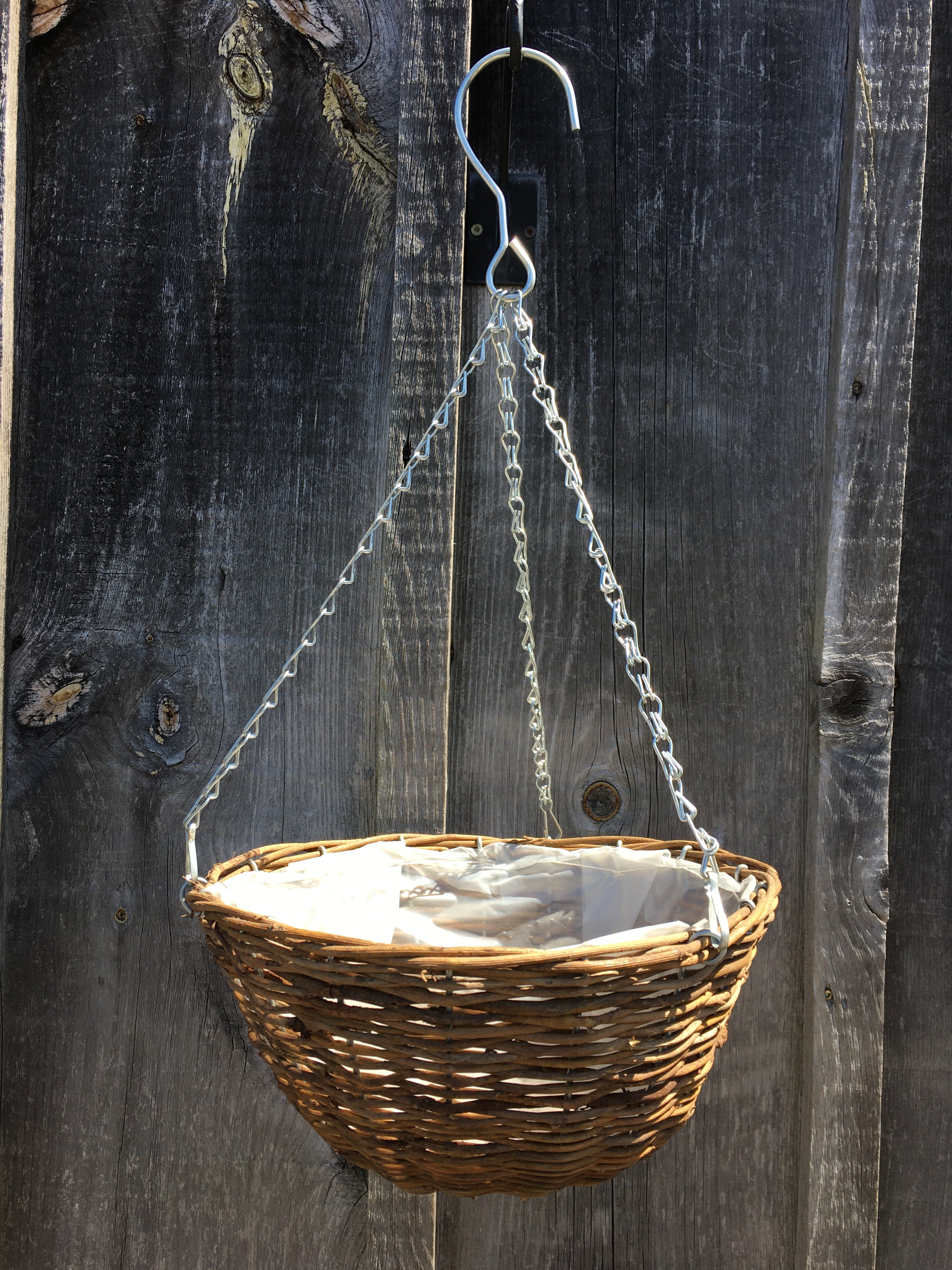 Black Willow Wicker Hanging Basket