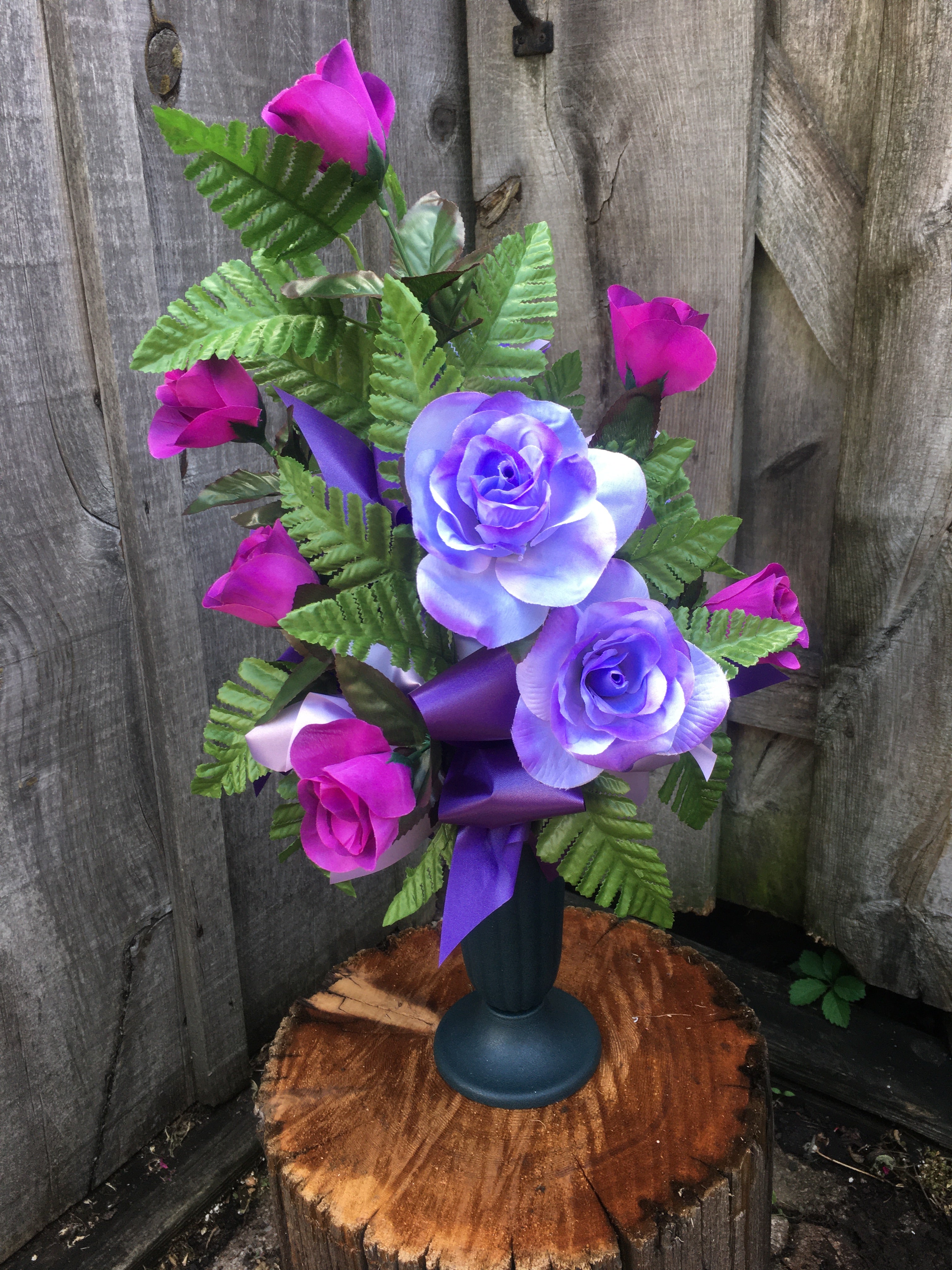 Purple Cemetery Vase
