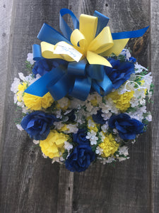 Blue, Yellow, and White Wreath